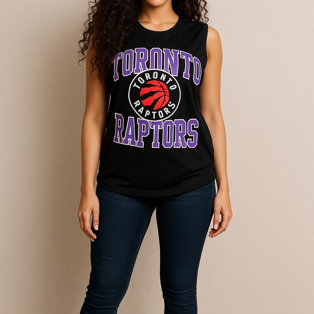 NBA Toronto Raptors Women's Black and Purple Muscle Tee